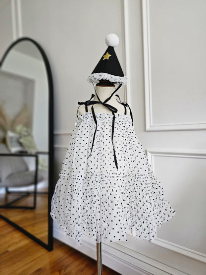 Black & White Confetti Party Dress