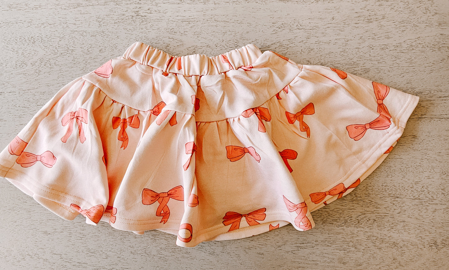 Pink Bow - french terry skort set