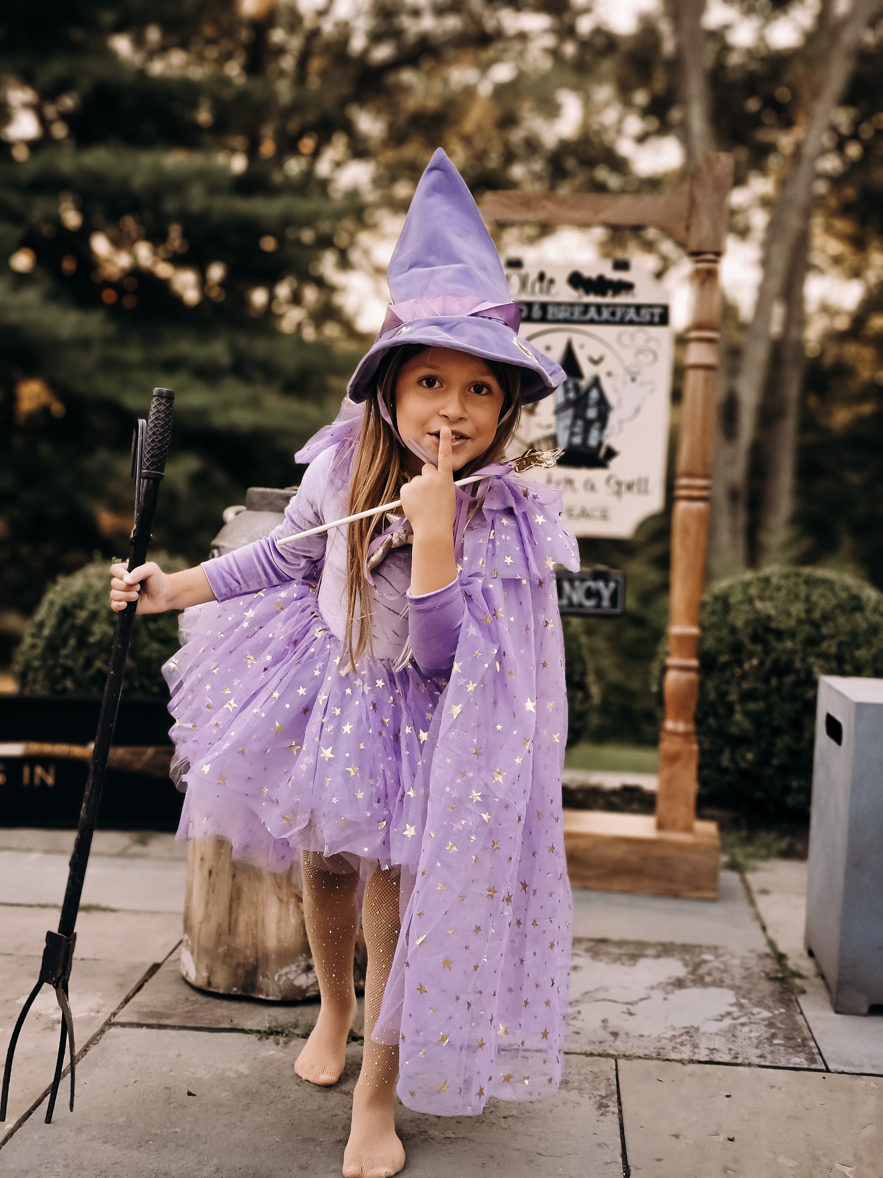 Teen Girls 10-14 Purple Pixie Witch with Matching Hat high quality !