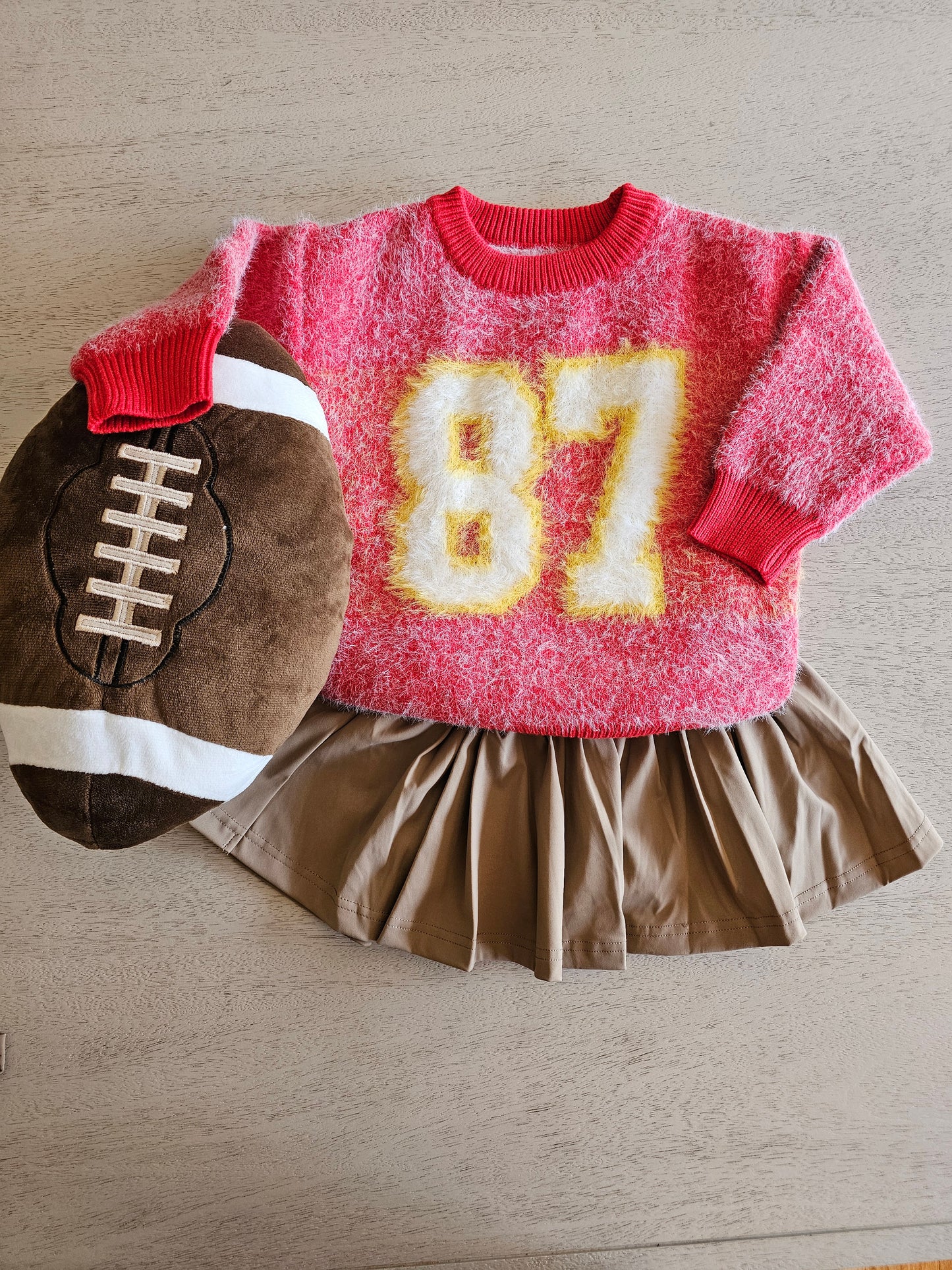 Fuzzy 87 jersey sweater