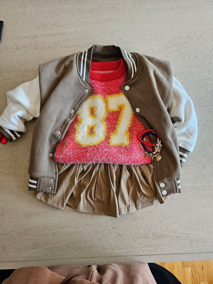 Fuzzy 87 jersey sweater