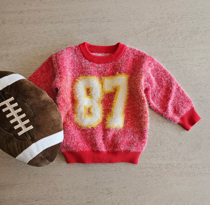 Fuzzy 87 jersey sweater