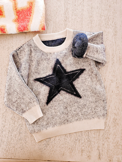 Fuzzy star sweater