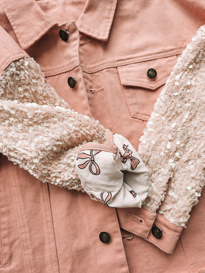 Pink Denim + Shine jacket