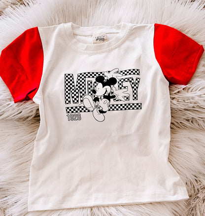 Checkered color blocked tshirts