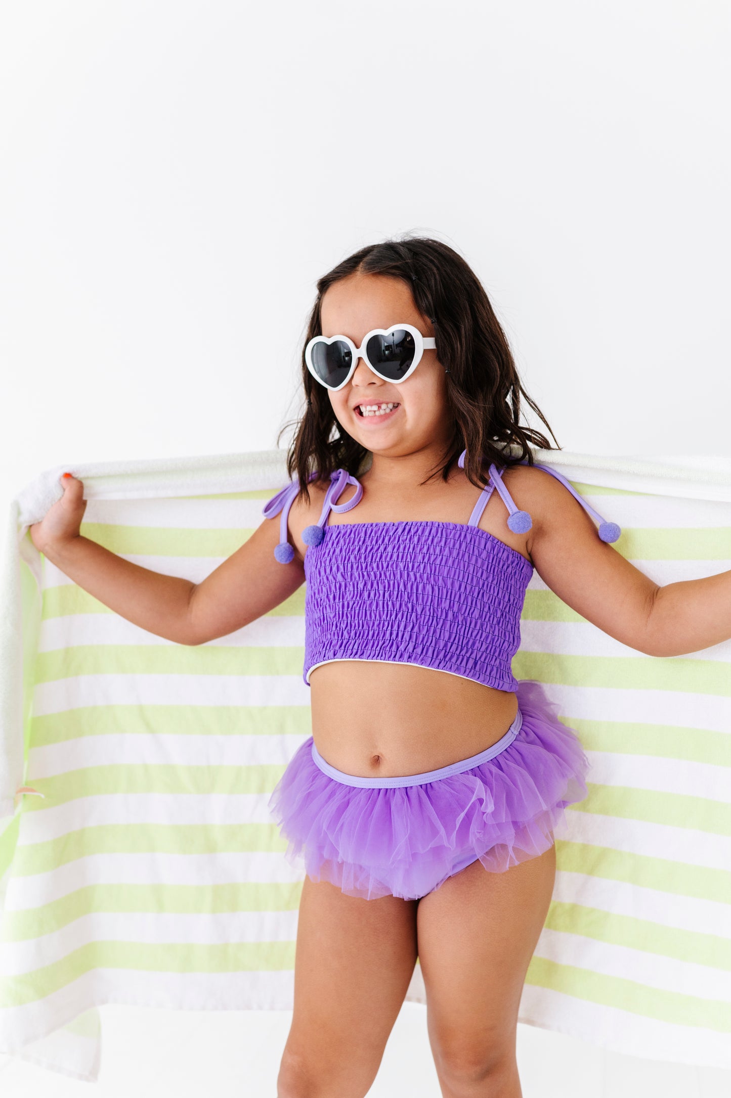 Purple Pom Pom bikini swimsuit