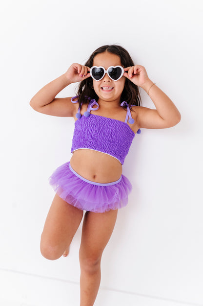 Purple Pom Pom bikini swimsuit