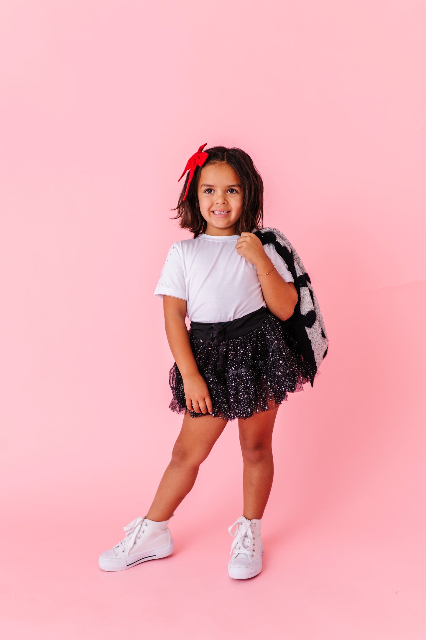 Fancy white & silver star tee