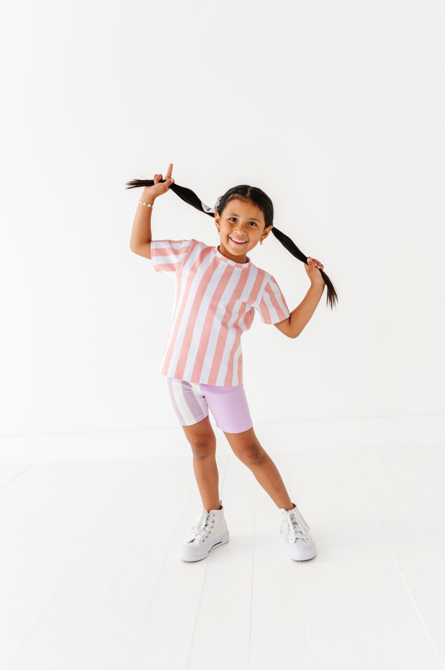Pink striped tshirt