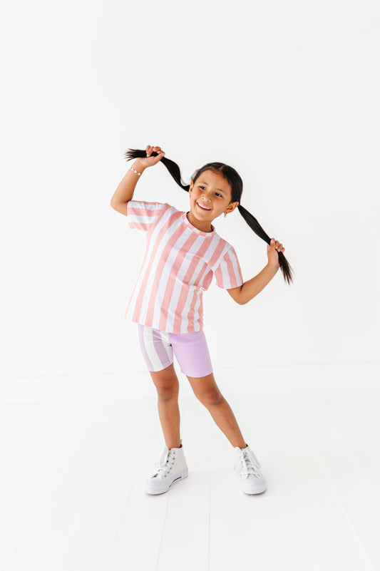 Pink striped tshirt