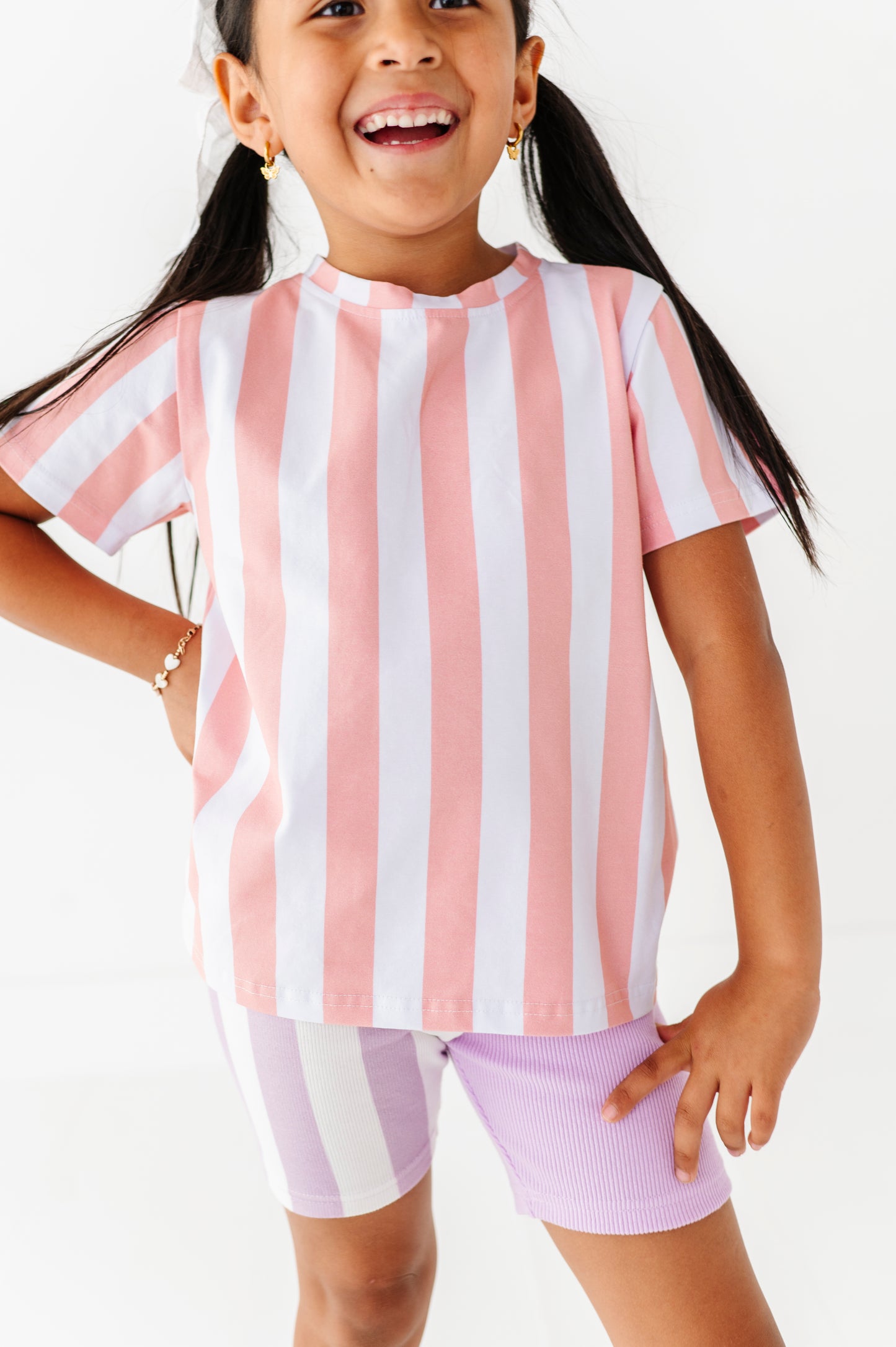 Pink striped tshirt