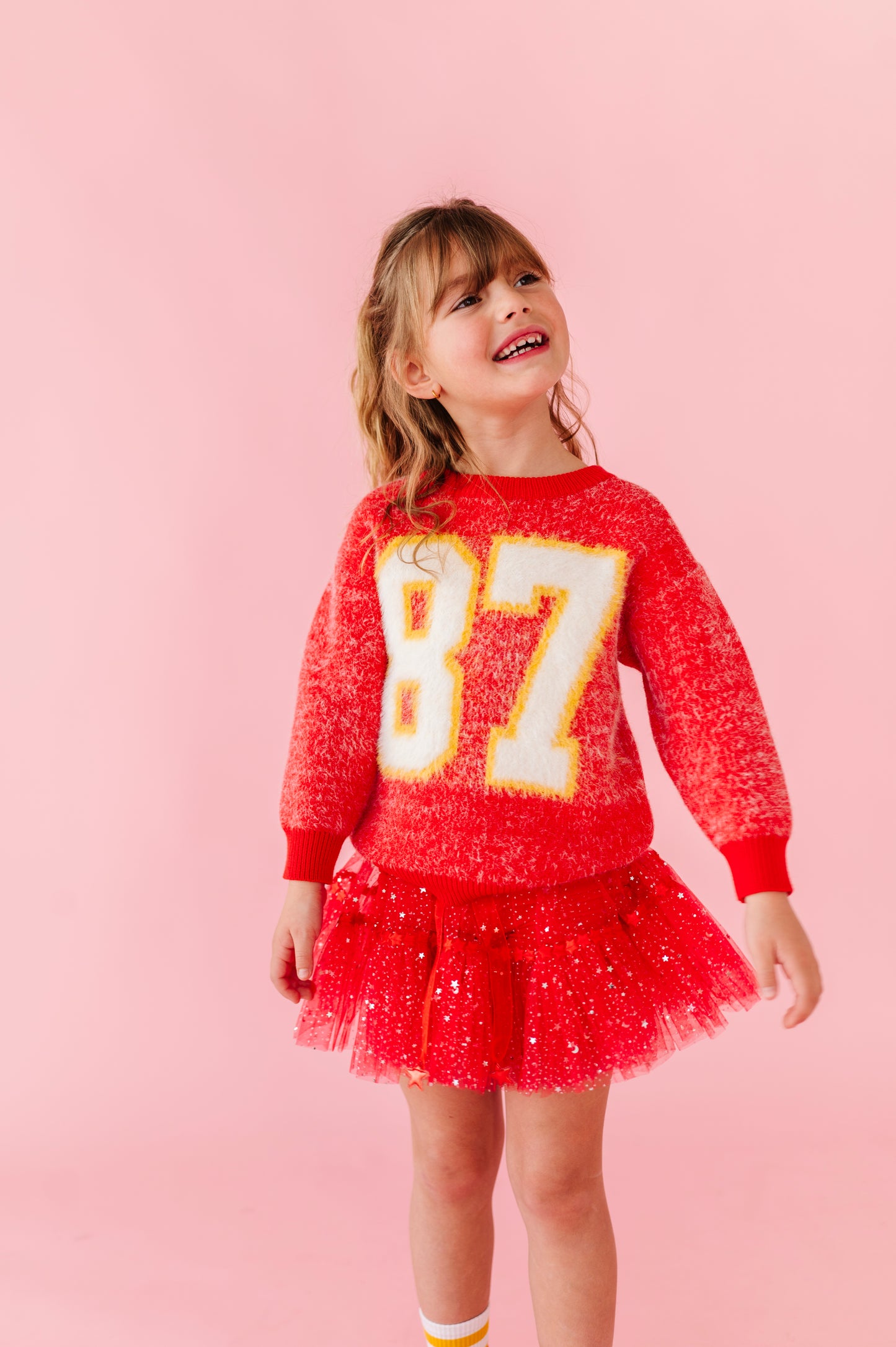 Fuzzy 87 jersey sweater