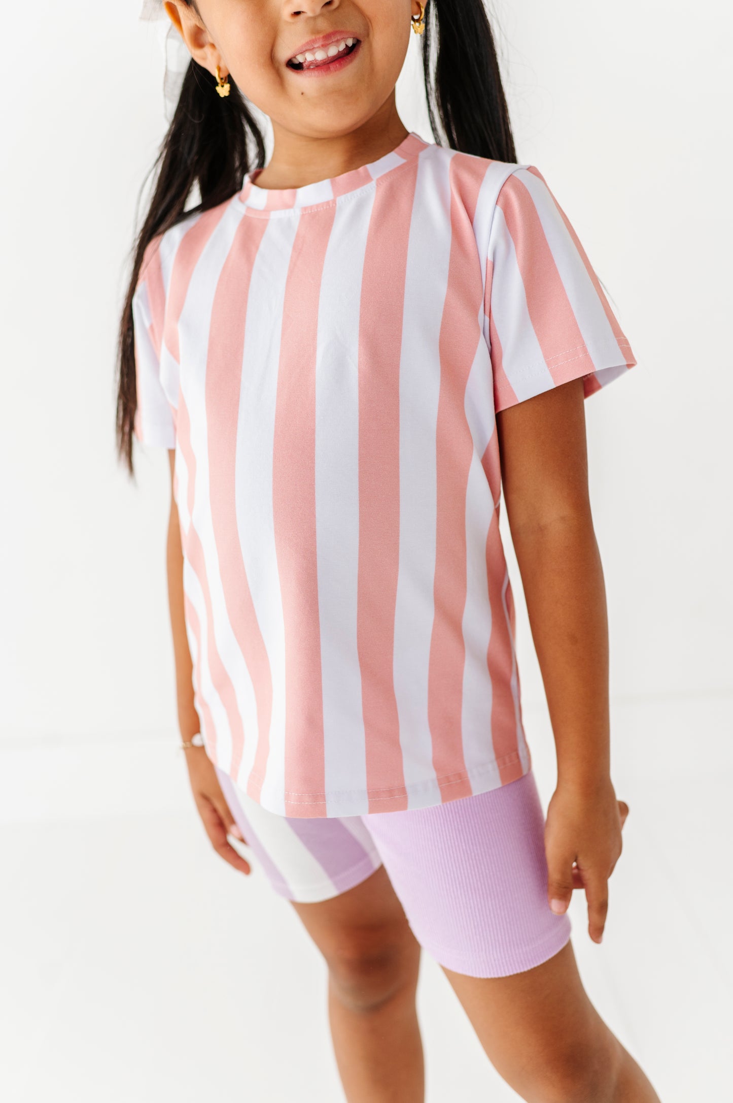 Pink striped tshirt