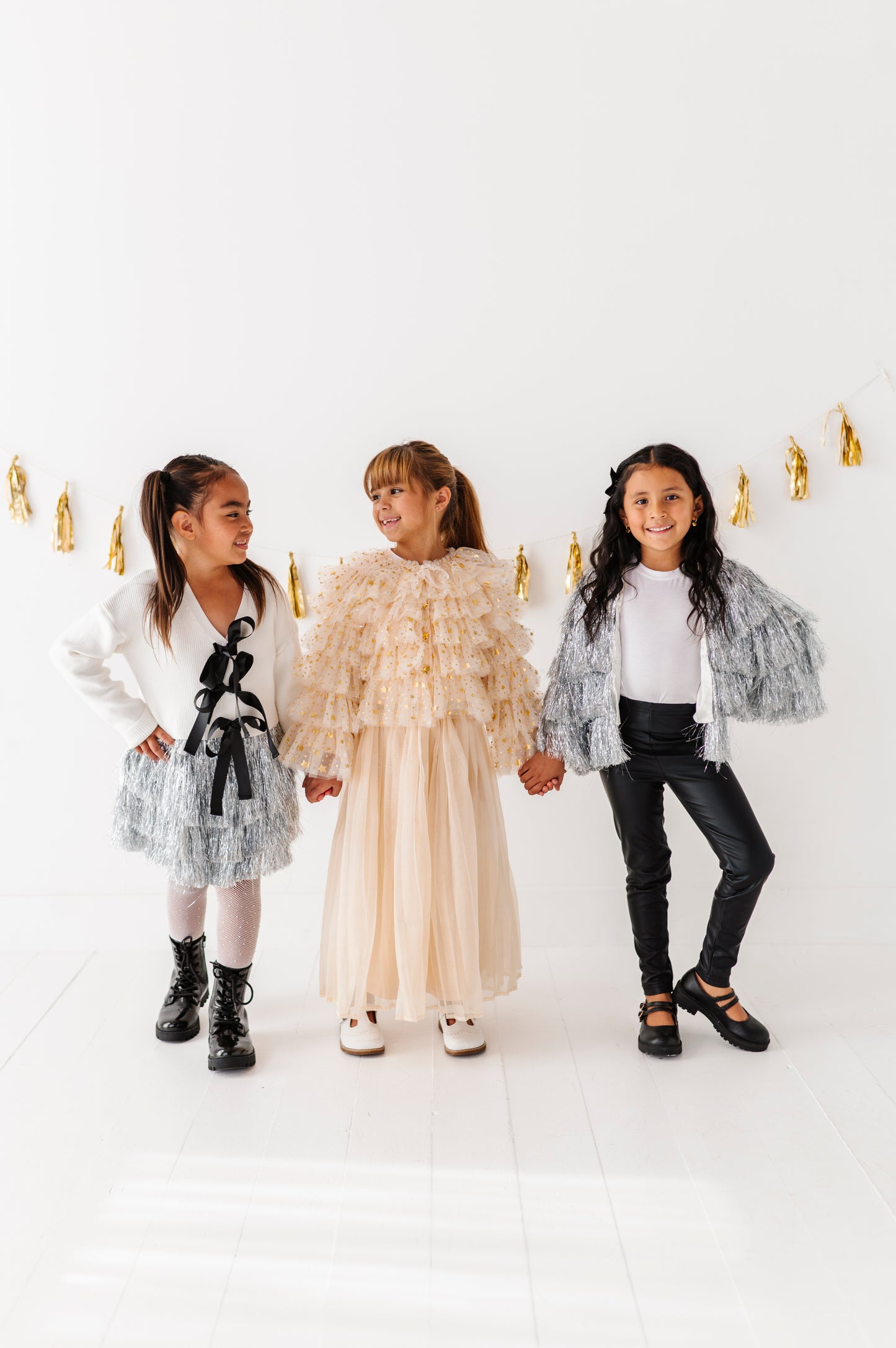 Silver fringe tinsel skirt