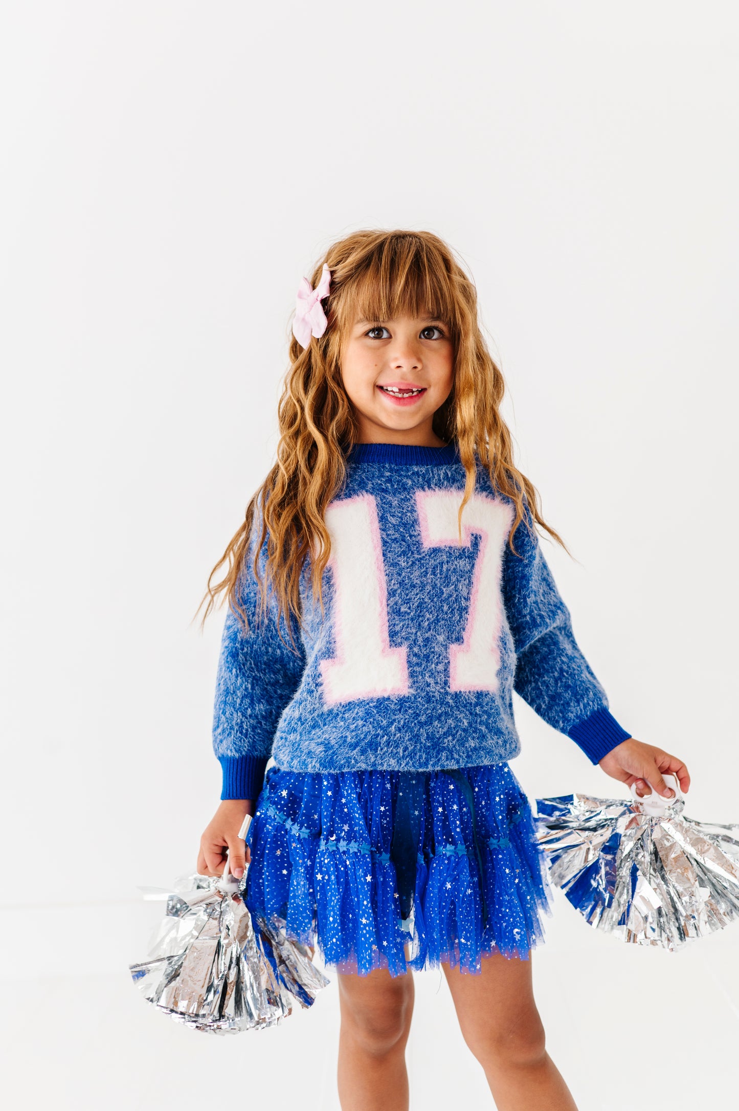 Fuzzy 17 jersey sweater