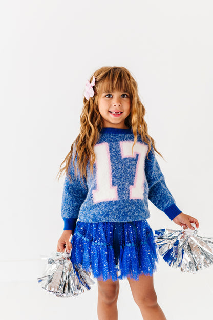 Fuzzy 17 jersey sweater