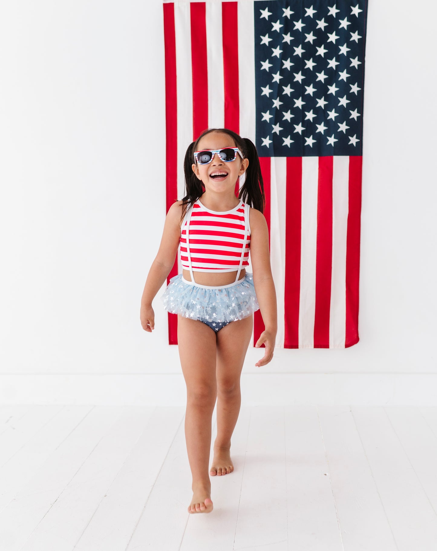 American suspender swimsuit