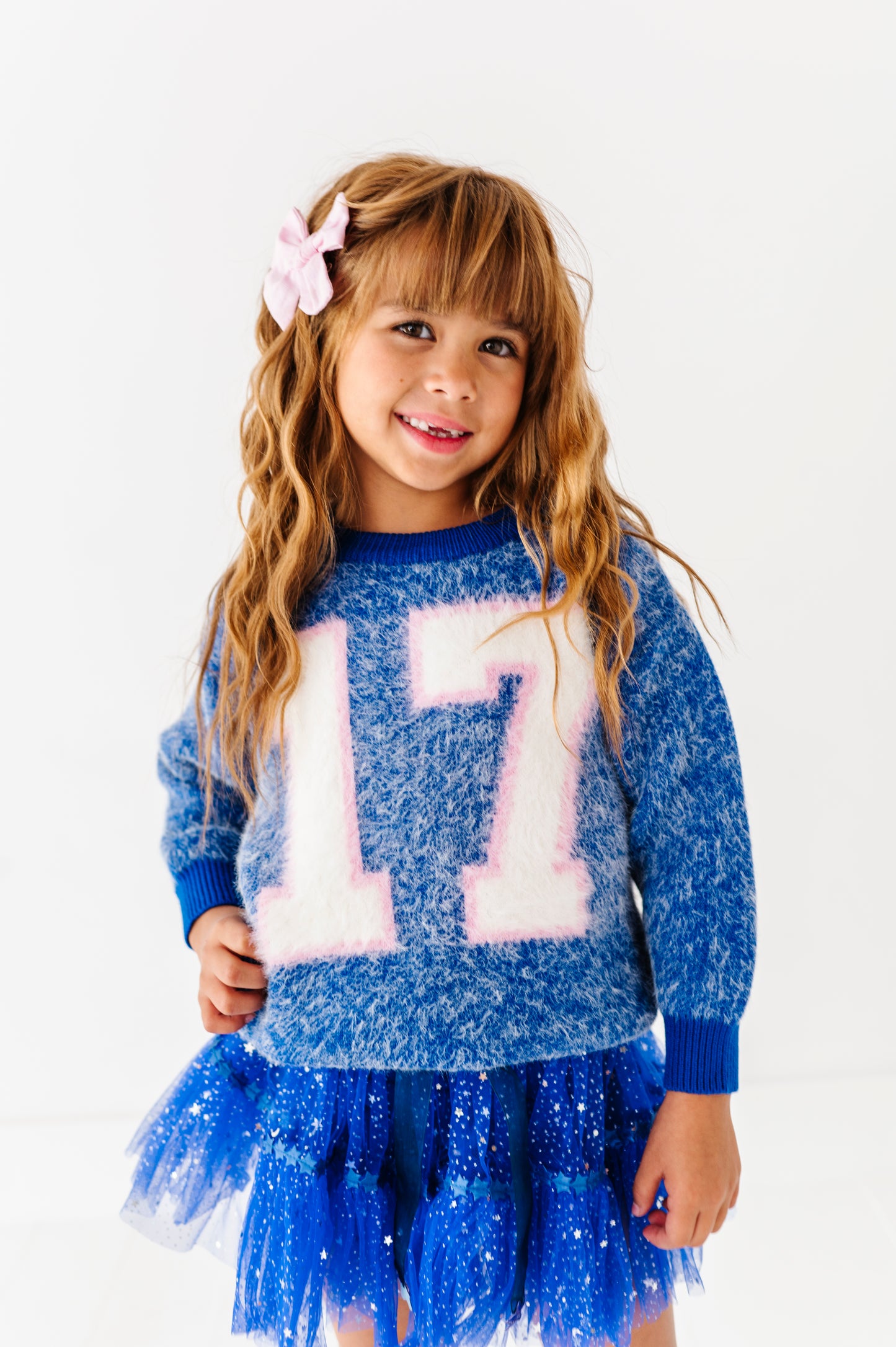 Fuzzy 17 jersey sweater