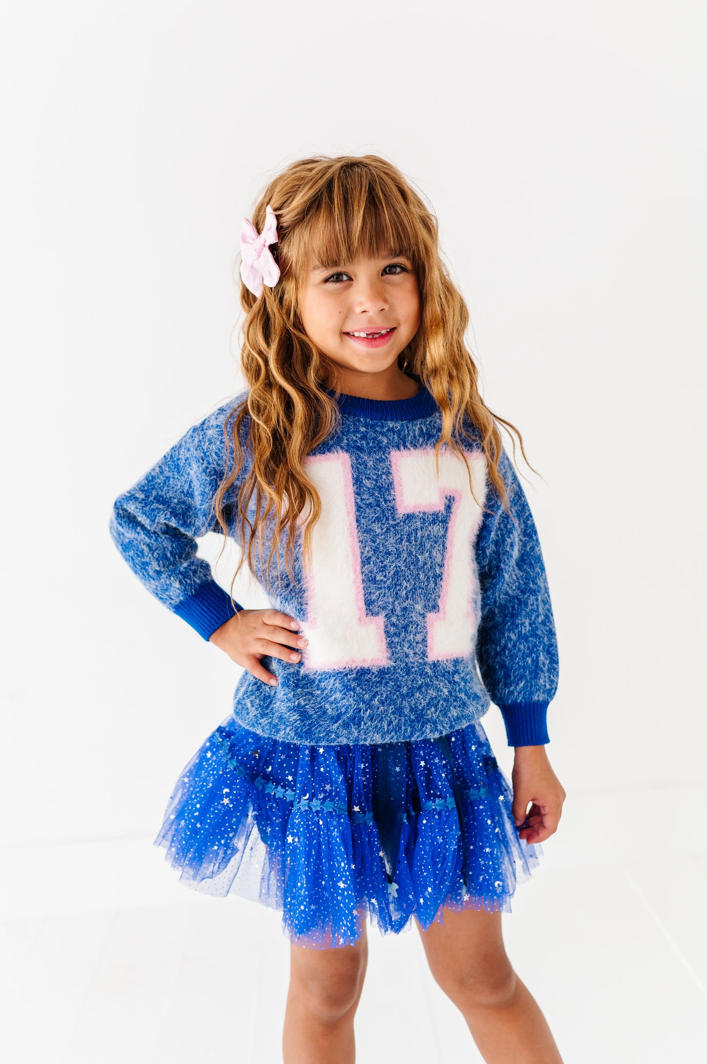 Fuzzy 17 jersey sweater