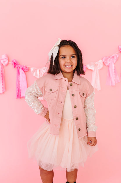 Pink Denim + Shine jacket