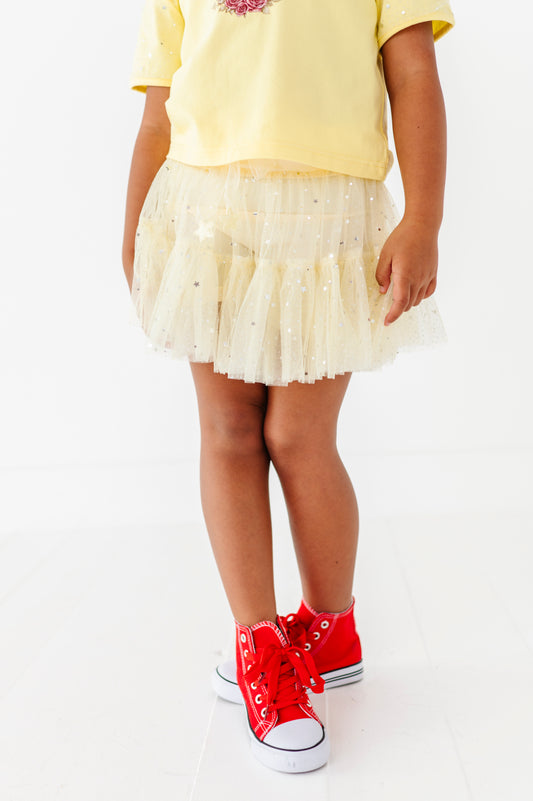 Pale Yellow Fancy Skort