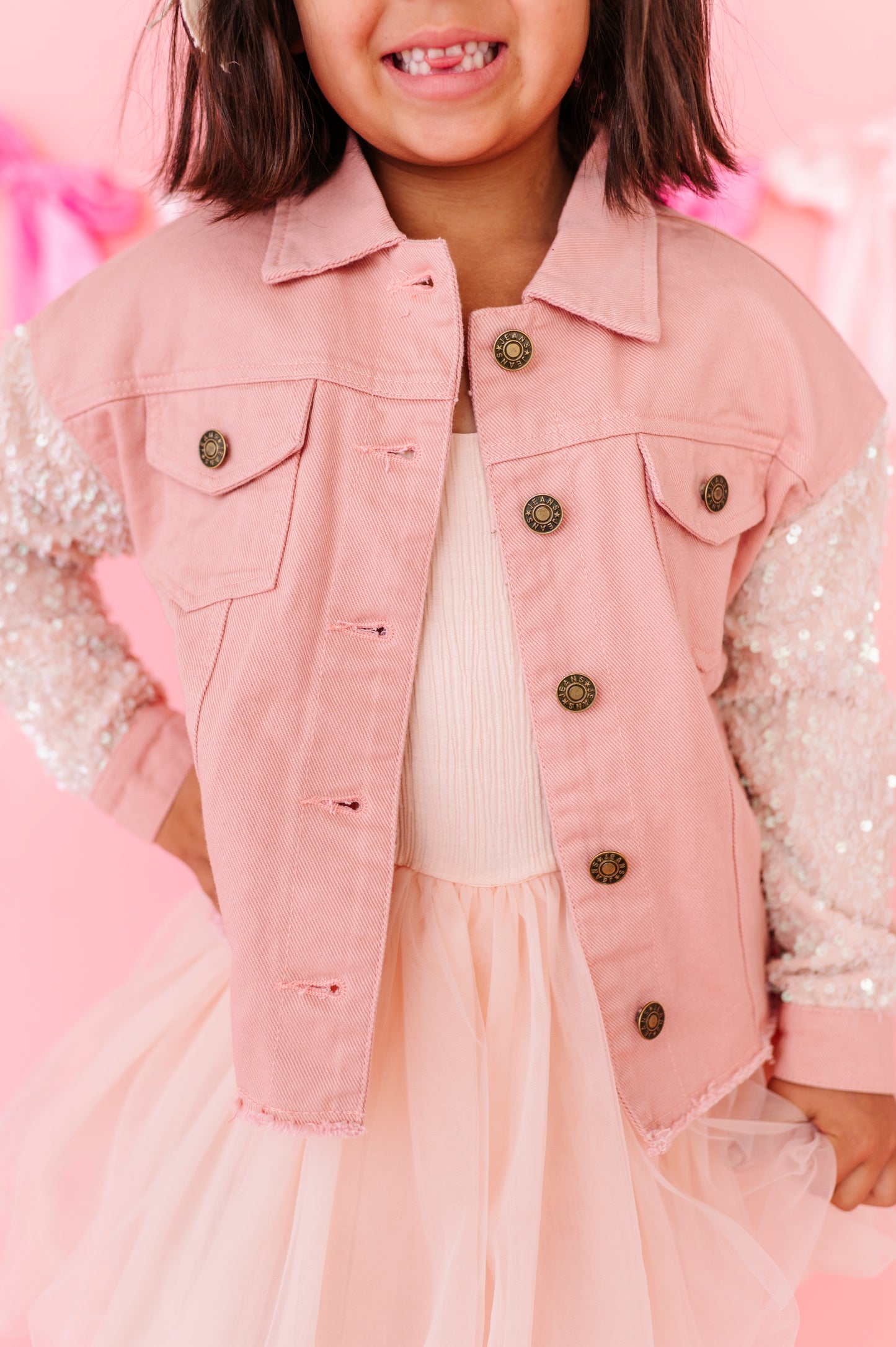 Pink Denim + Shine jacket