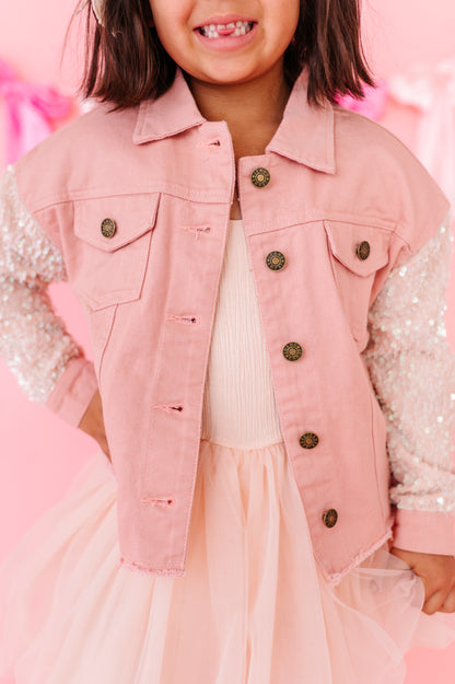 Pink Denim + Shine jacket