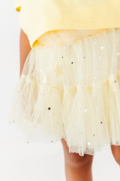 Pale Yellow Fancy Skort