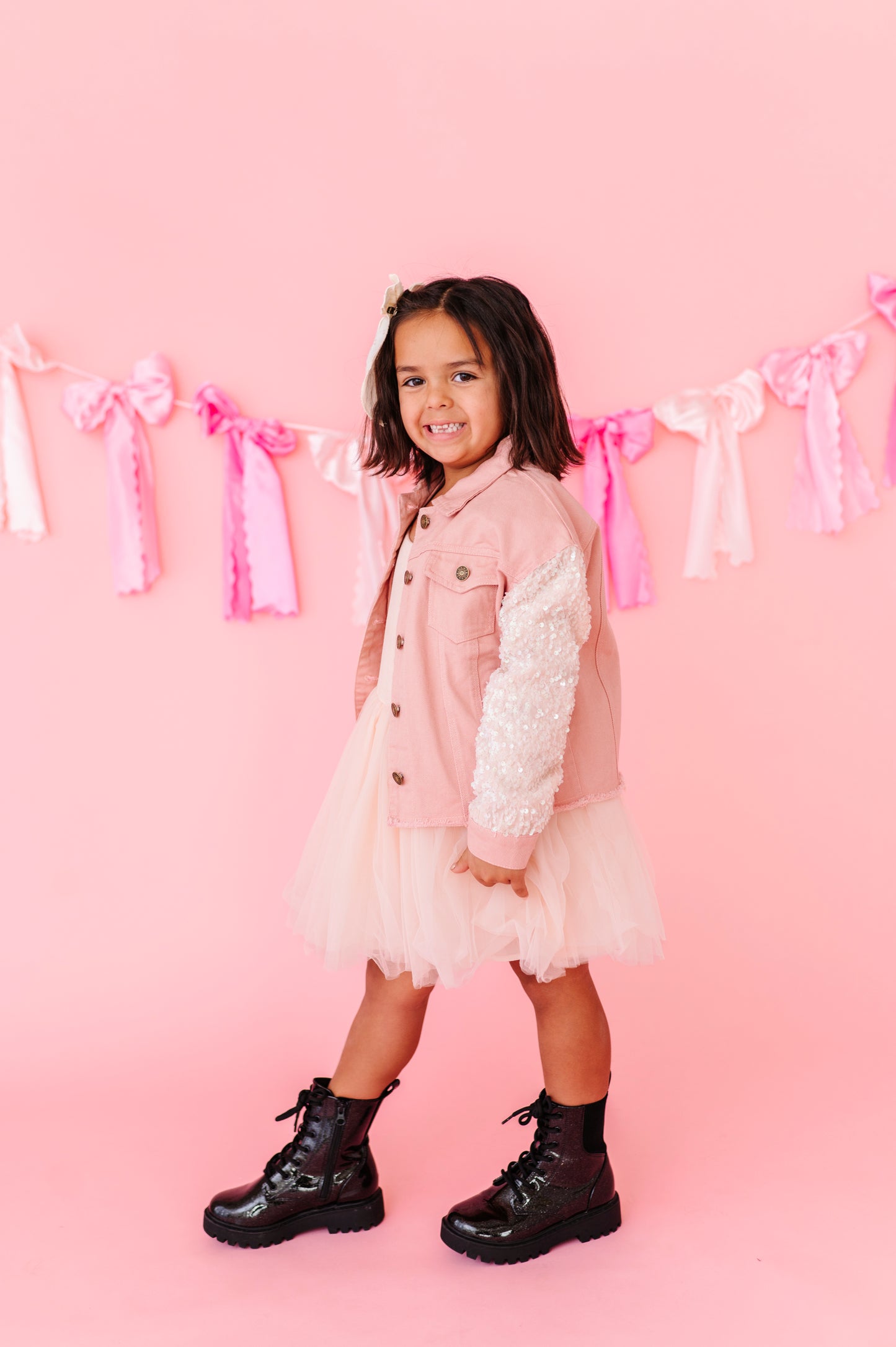 Pink Denim + Shine jacket