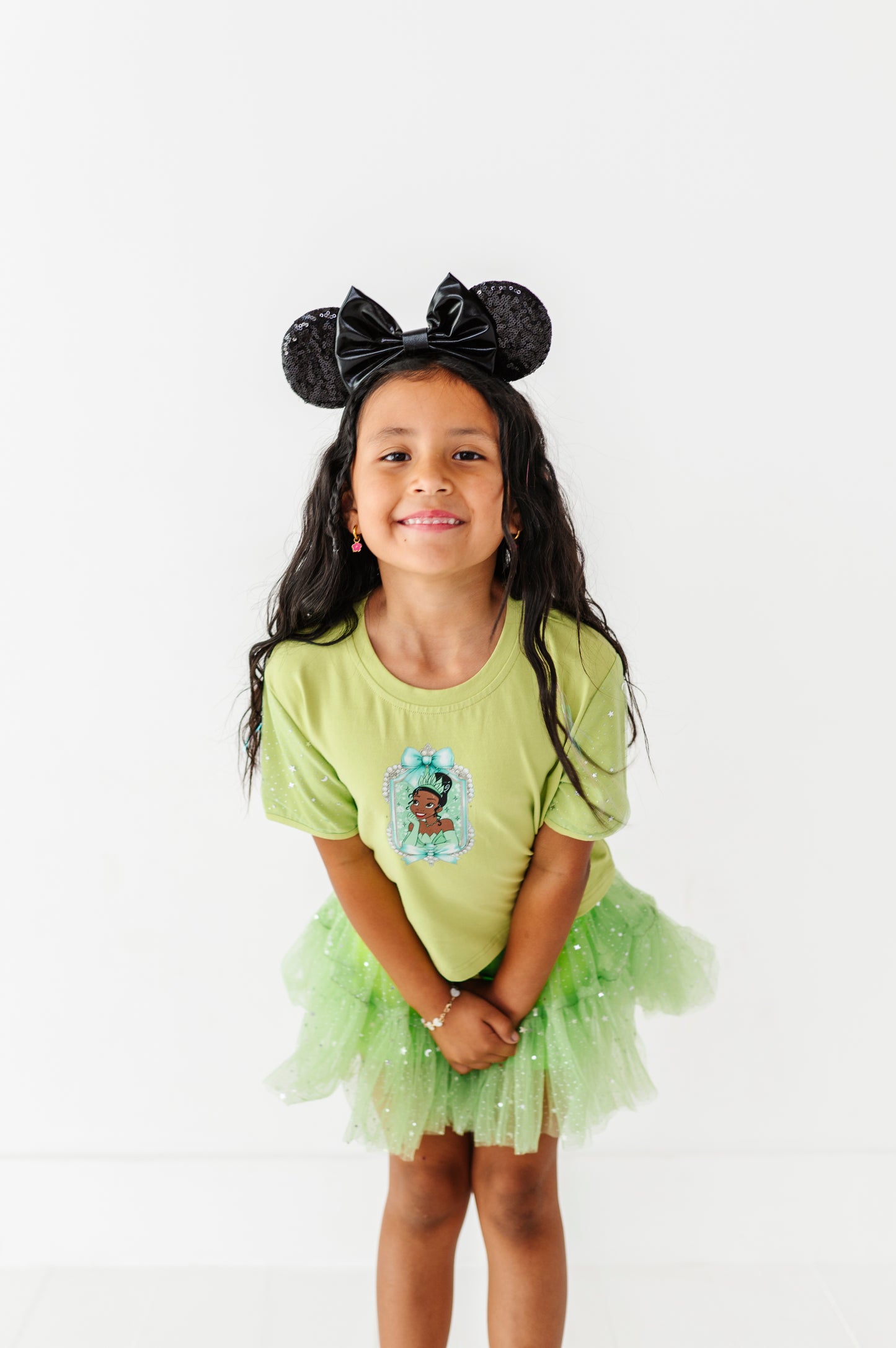 Lime Green & Silver star tee
