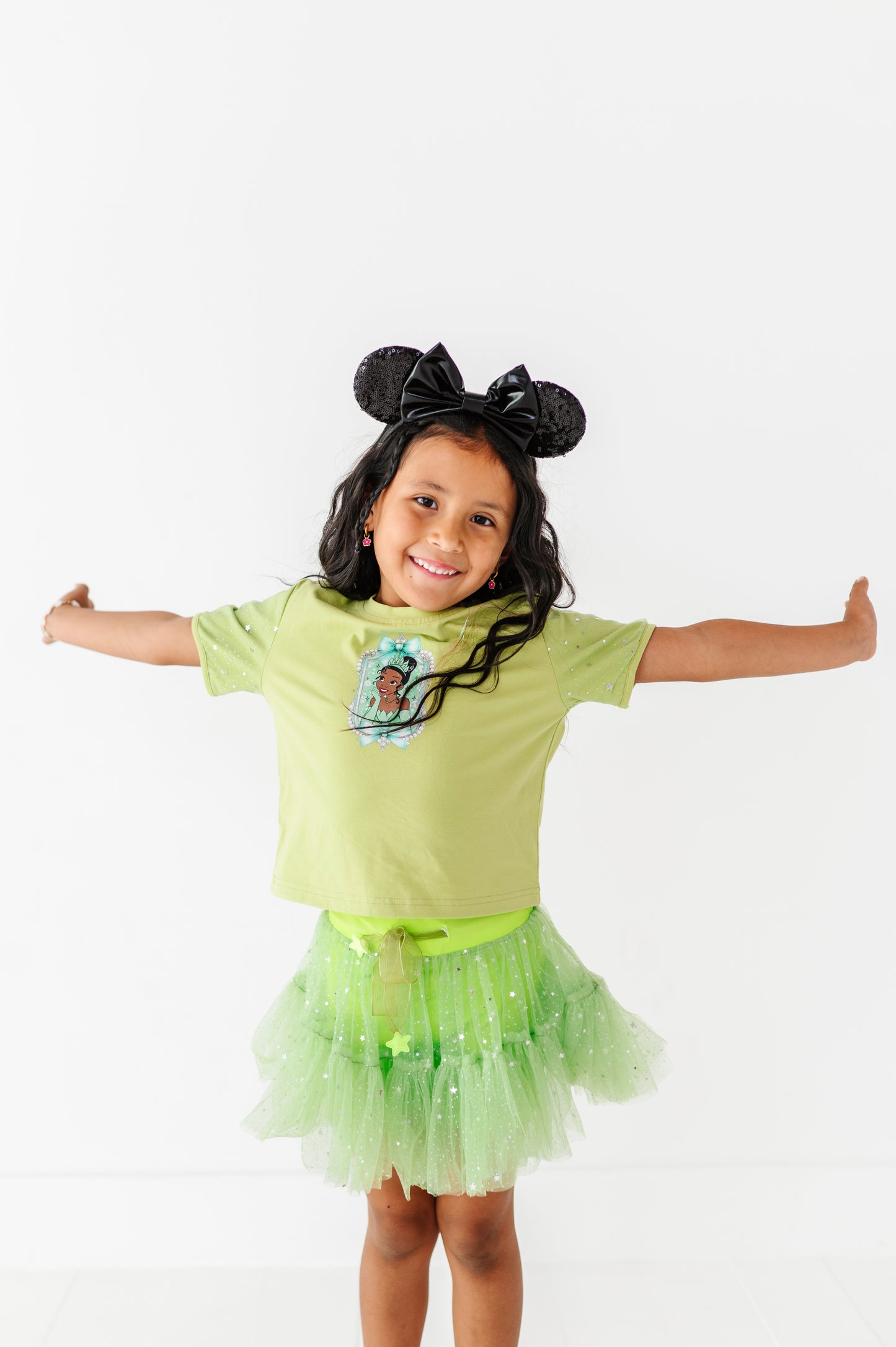 Lime Green & Silver star tee