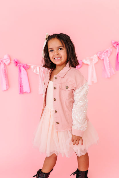 Pink Denim + Shine jacket