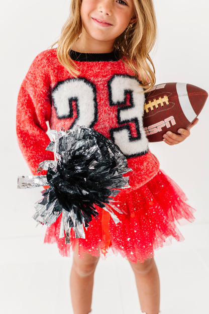 Fuzzy 23 jersey sweater
