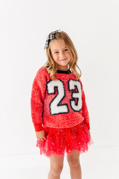 Fuzzy 23 jersey sweater
