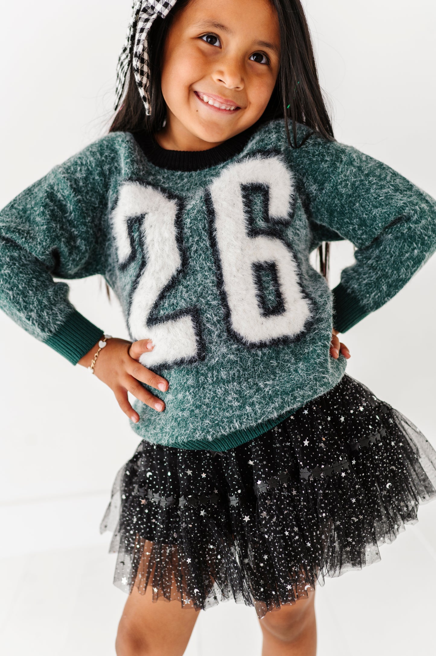 Fuzzy 26 jersey sweater