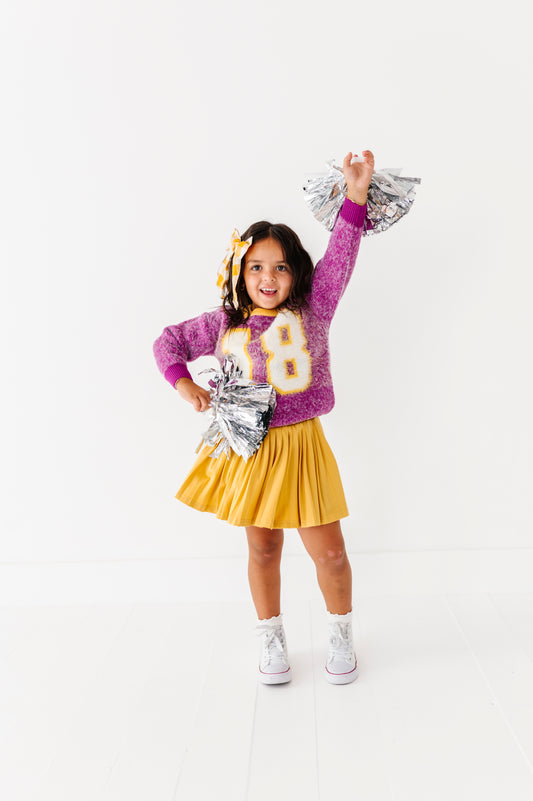 Fuzzy 18 jersey sweater