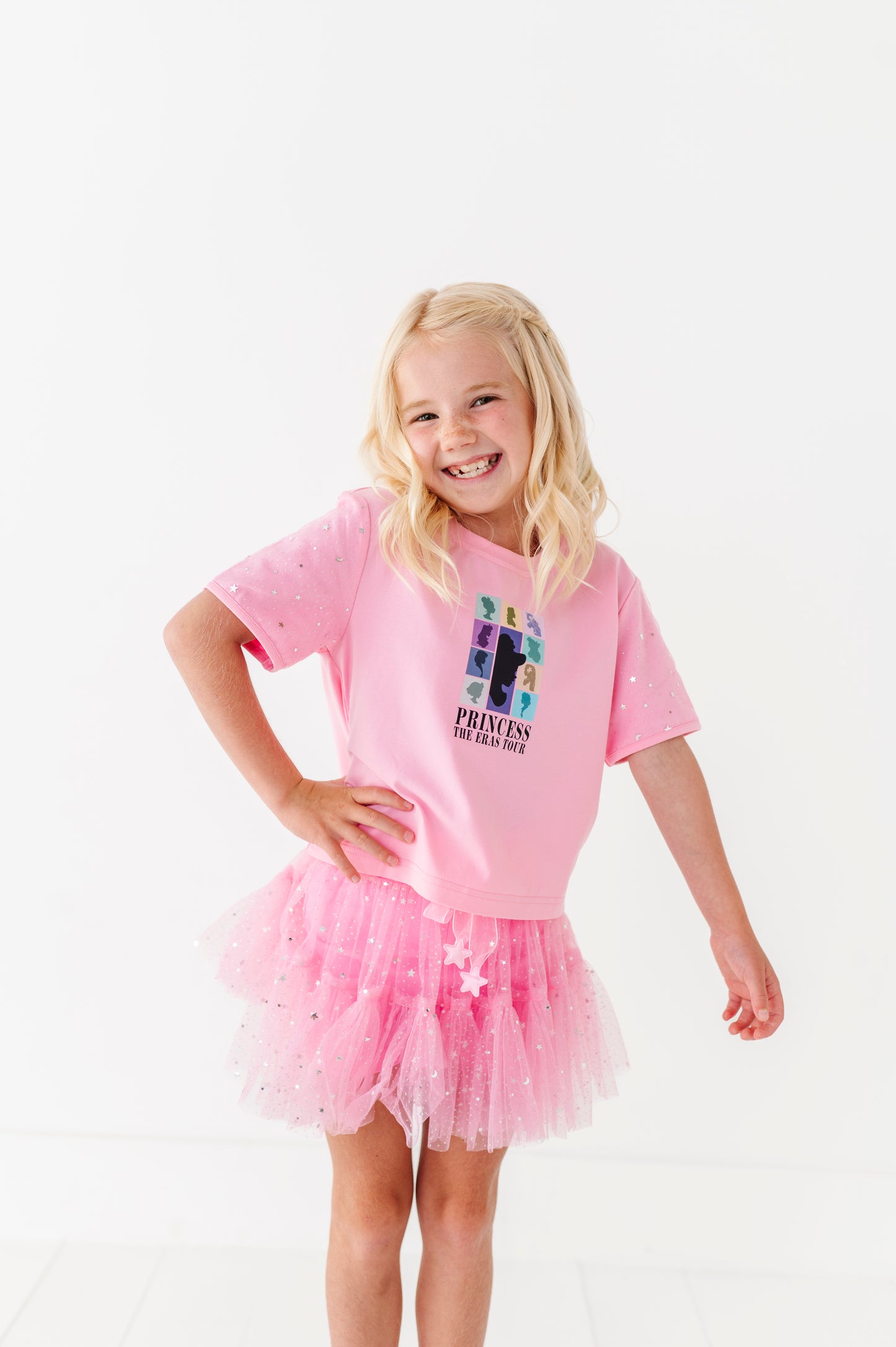 Pink & Silver star tee