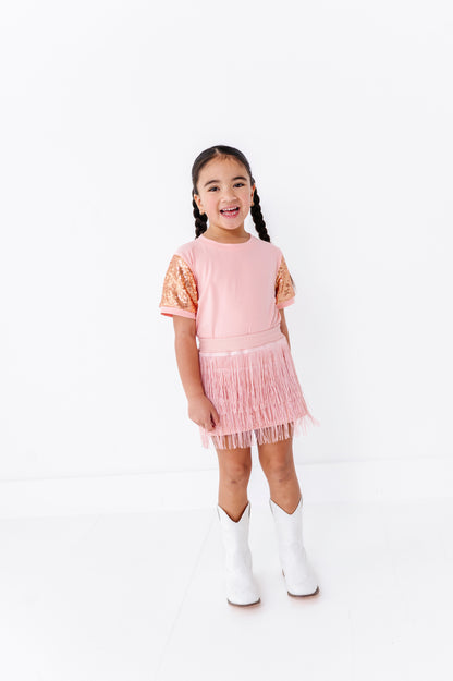 Sequins sleeve tee