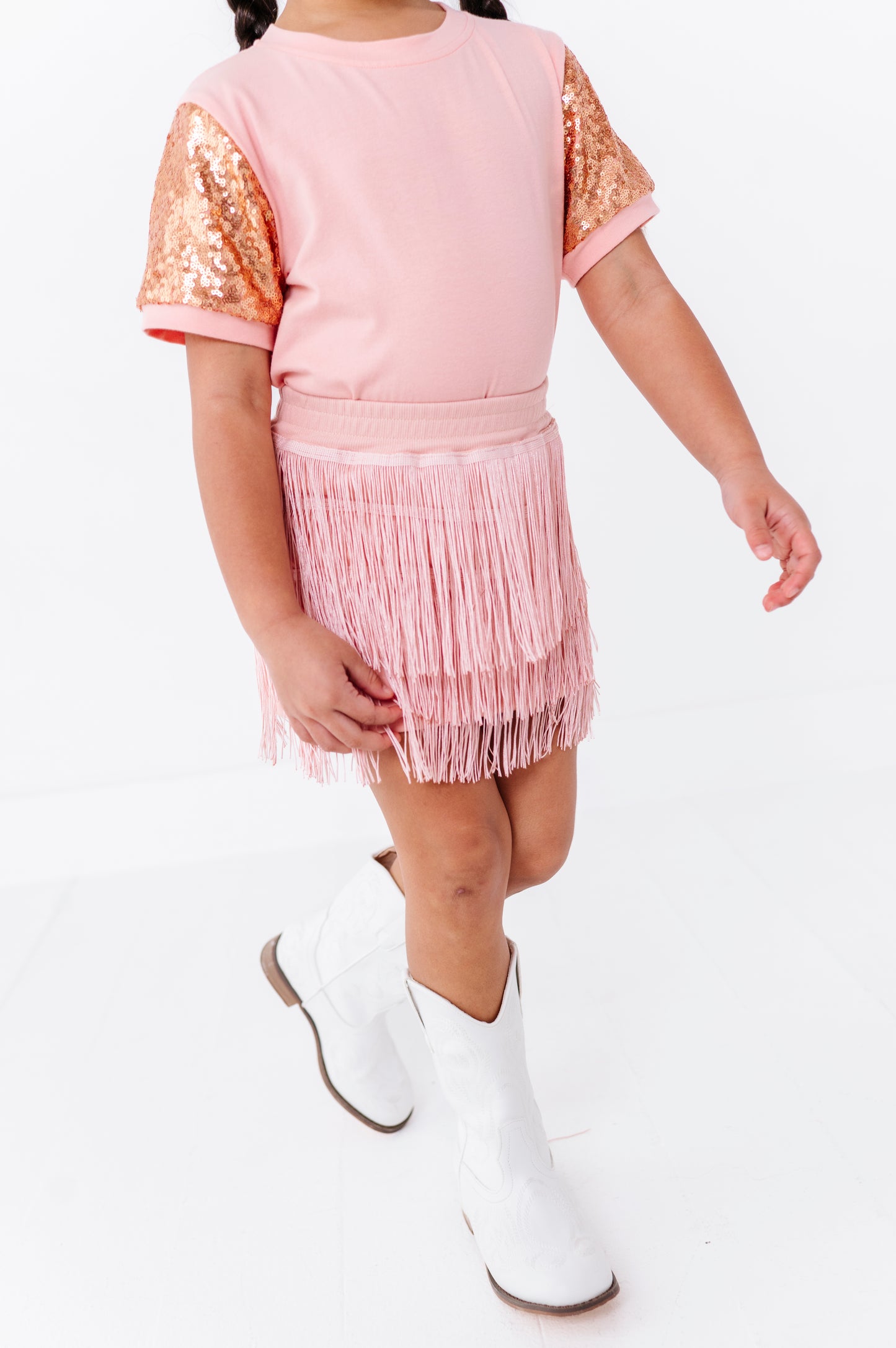 Sequins sleeve tee