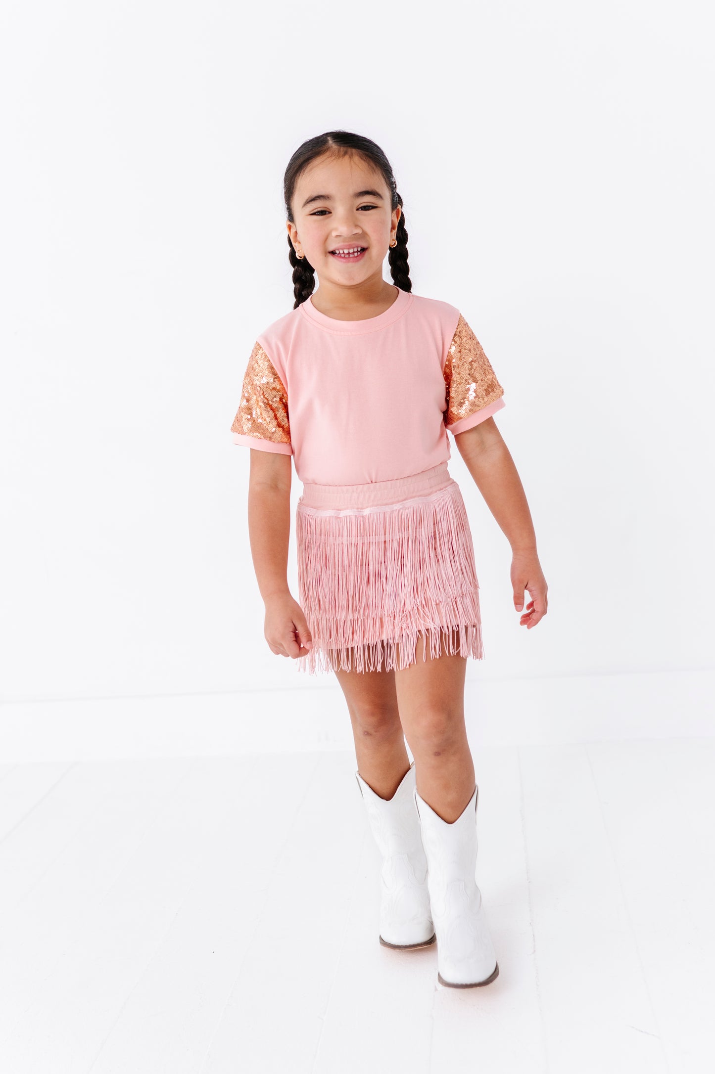 Sequins sleeve tee