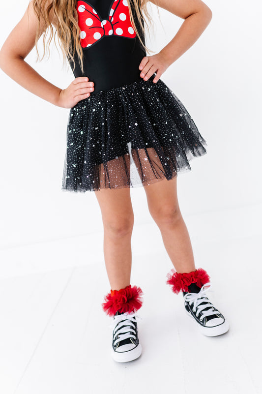 Black Fancy Athletic Romper