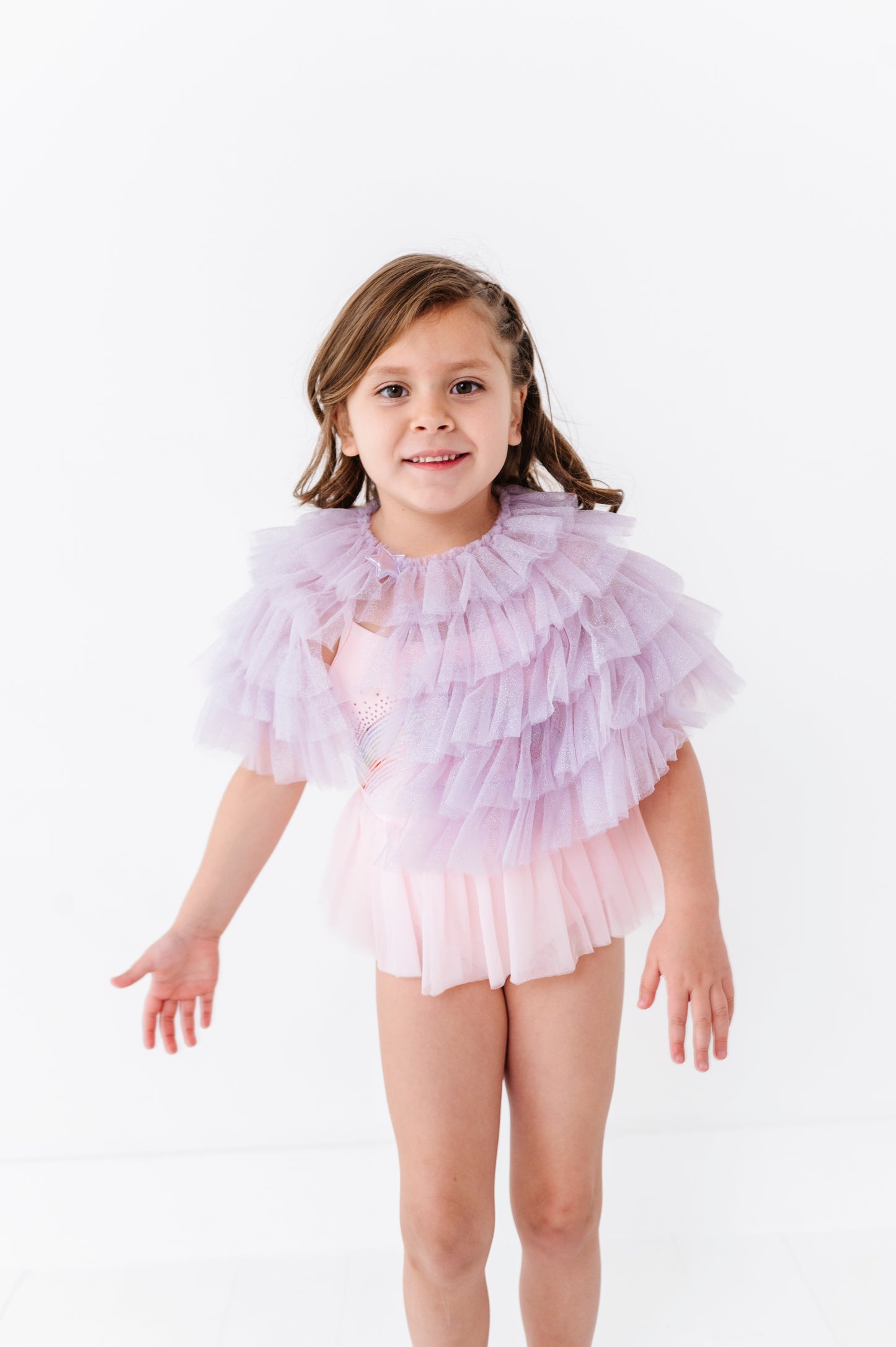 Ruffle poncho coverup