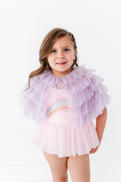 Ruffle poncho coverup