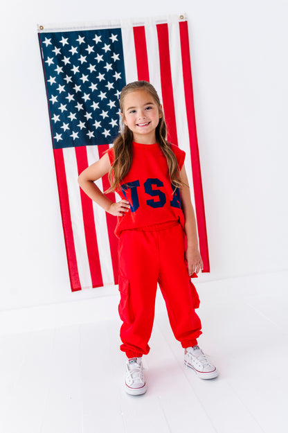 Red cargo pant