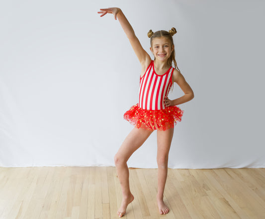 Red & White Stripe Swimsuit