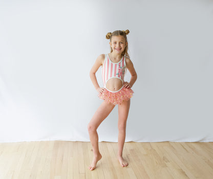 Foral stripes swimsuit