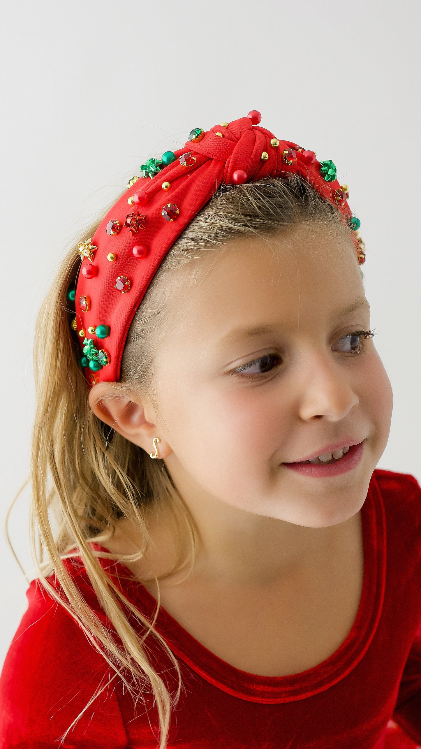 Red gift bow headband