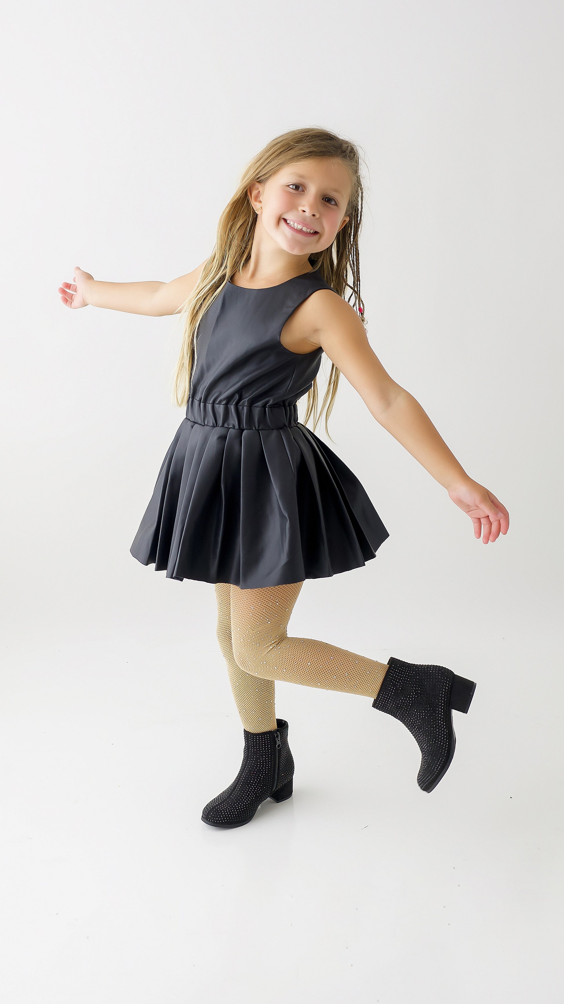 leather pleated dress Mixed Media Ozzy Midi That doesnt even sound right Faux Leather Pleated Skirt Dress,