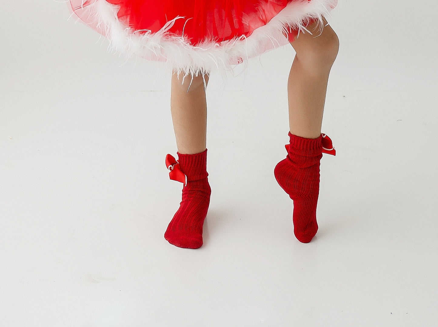 Red bow socks