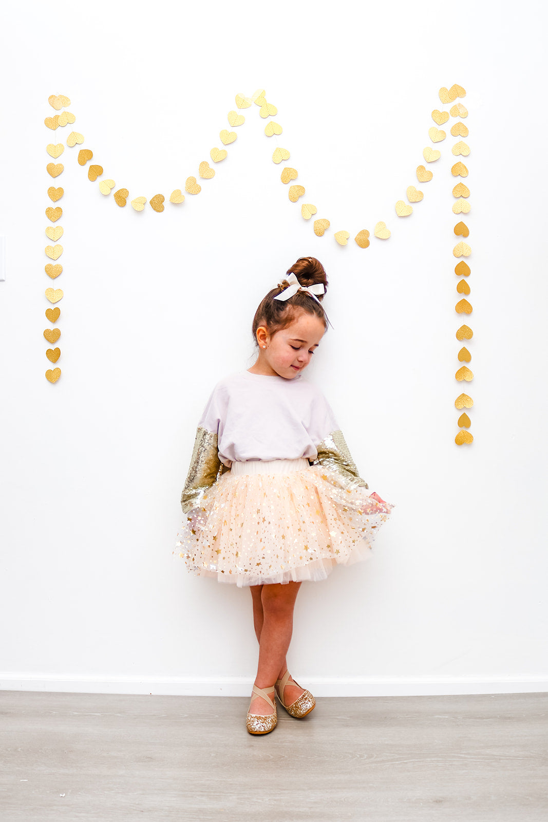 Beige star tutu skort